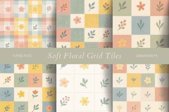 Download Soft Floral Grid Tiles - Grid Collection